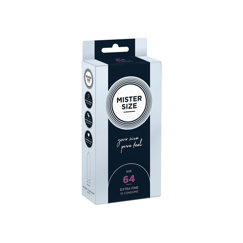 mister size 64 (pack 10) - préservatif naturel de mister size