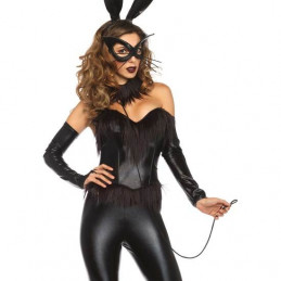 Costume 6pcs lapine coquine noir de leg avenue