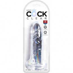 king cock clear 6 - godemichet réaliste, transparent -15,5 cm de pipedream-2