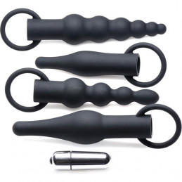 3x kit d'entraînement anal premium ringed rimmers - noir