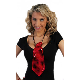 cravate pailletée rouge de femarvi