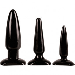 set 3 plugs diff tailles noirs - colt de calexotics