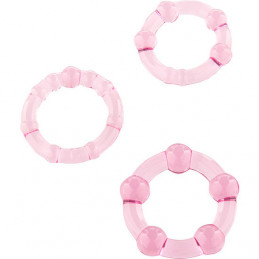 ensemble de trois anneaux de pénis roses de scala selection