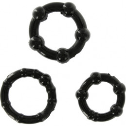 ensemble de trois anneaux de pénis noirs de scala selection