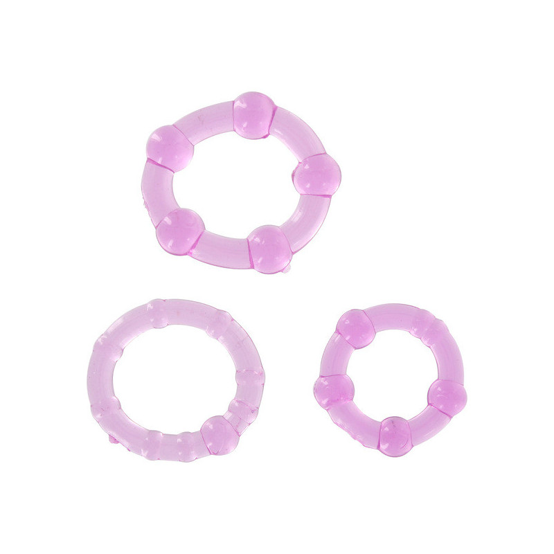 ensemble de trois anneaux de pénis lilas de scala selection