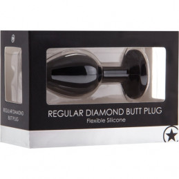 plug anal silicone diamant moyen 6.1*3.2cm - noir de shots-3