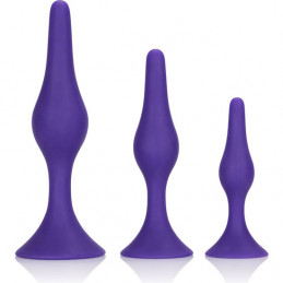 kit 3 plugs silicone violet - booty trainer de calexotics