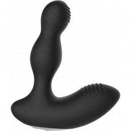masseur prostatique e-stimulation avec vibrante - noir de shots toys