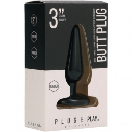 plug anal bas 7,5cm - noir de shots toys-2