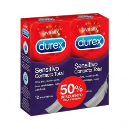 duplo preservatifs sensitifs contact total 2x12pcs de durex