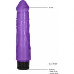 gc pénis vibrante épais réaliste 20cm - violet de shots toys-4