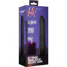 gc réaliste pénis vibrant slim 20cm - noir de shots toys-2