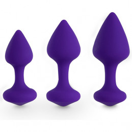 feelztoys - kit bibi de 3 plugs en silicone - violet de feelztoys-2
