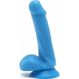 godemichet happy dicks avec testicles 15cm - bleu de toyjoy