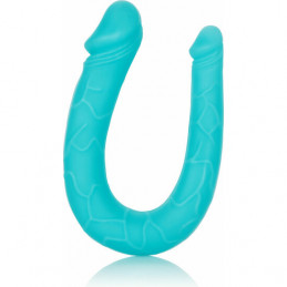 double pénis en silicone - turquoise de calexotics