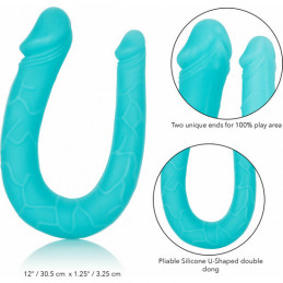 double pénis en silicone - turquoise de calexotics-4