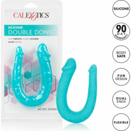 double pénis en silicone - turquoise de calexotics-5