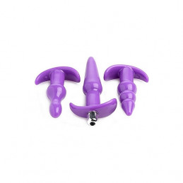 kit plug anal vibromasseur 4 pièces - violet de xr brands