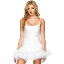 mini robe jupe a froufrous blanche de leg avenue