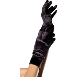 gants noir et court en satin leg avenue