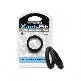 xact-fit pack de 2 anneaux silicone 12cm - noir de perfect fit