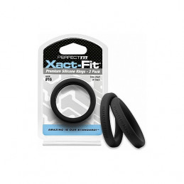 xact-fit pack de 2 anneaux silicone 16cm - noir de perfect fit
