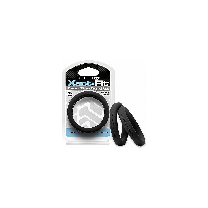 xact-fit pack de 2 anneaux silicone 19cm - noir de perfect fit