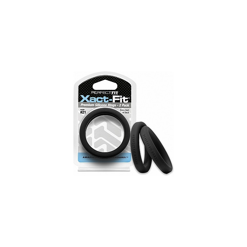 xact-fit pack de 2 anneaux silicone 20cm - noir de perfect fit