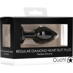 plug anal diamant coeur - régulier - noir de shots-2