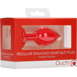 plug anal diamant coeur - régulier - rouge de shots-2